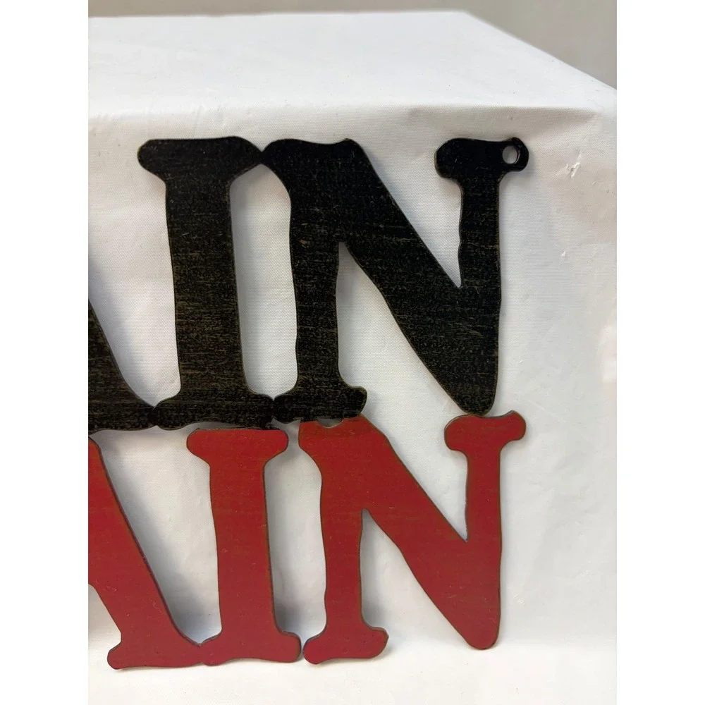 No Pain No Gain Metal Wall Art Sign Gym Decor Red Black Distressed 11.5x5.5